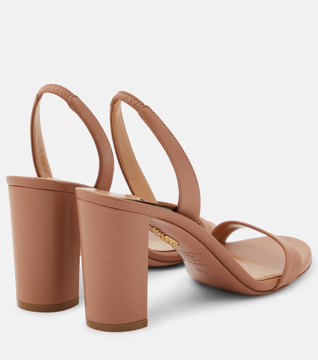 Кожаные босоножки so nude с пяткой на пятке Aquazzura, розовый — фото 3