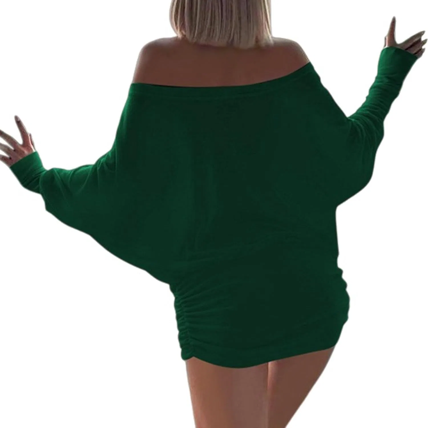 Generic Платье Off The Shoulder с прозрачными вставками и рукавами-крыльями — фото 3