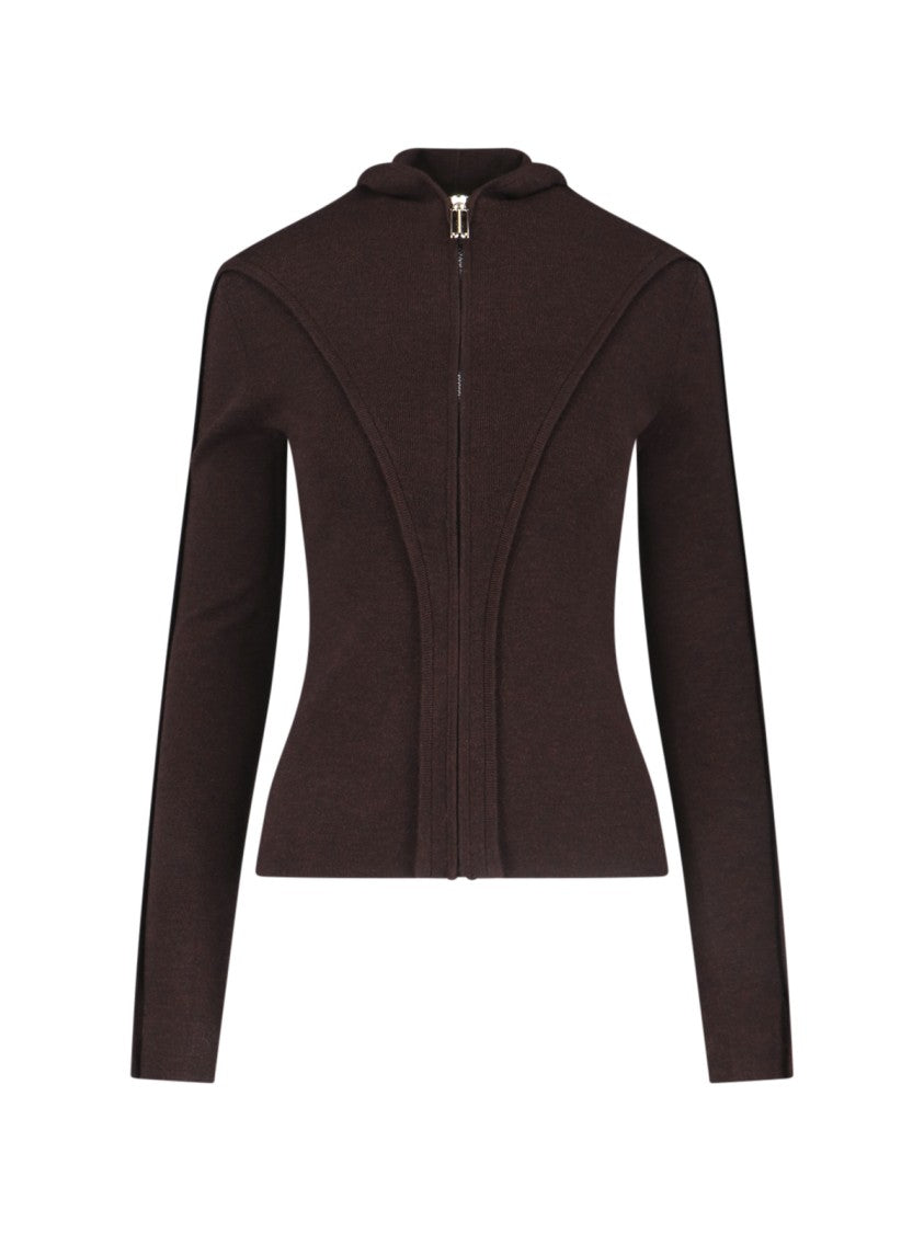 

Свитер с молнией Logo Zip коричневый Victoria Beckham