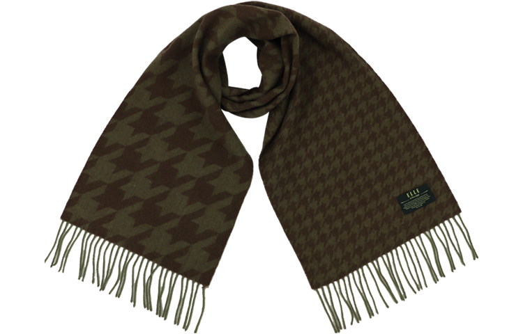 

Шарф из 100% овечьей шерсти вязаный женский ELLE, хаки зеленый