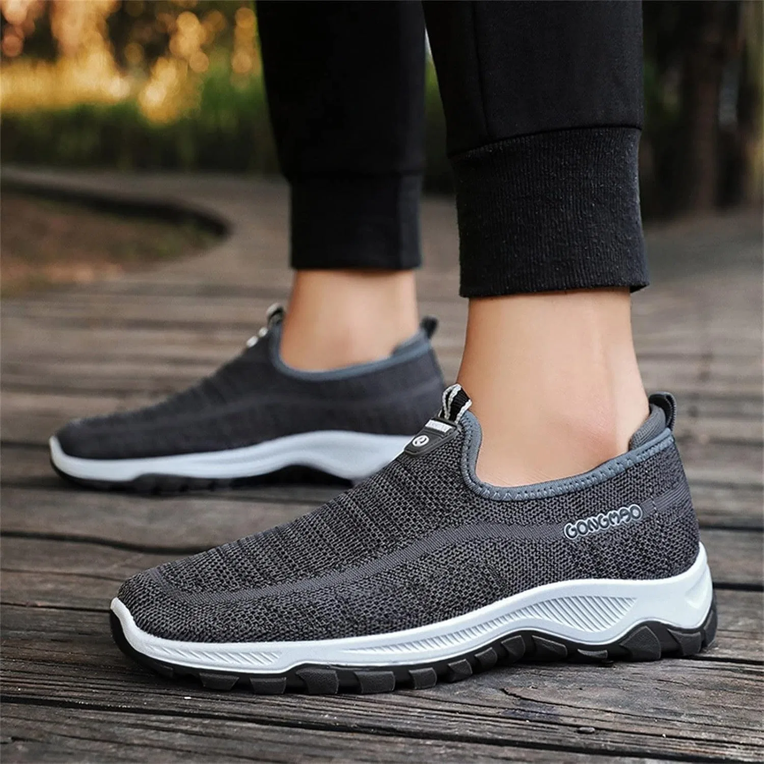 Модные кроссовки Herren-Sneaker-Socken für Sommer und Herbst, einfarbig, gewebt, atmungsaktiv, bequem, zum Reinschlüpfen, lässig, Sneaker-Socken für Herren Generisch, Grau — фото 2