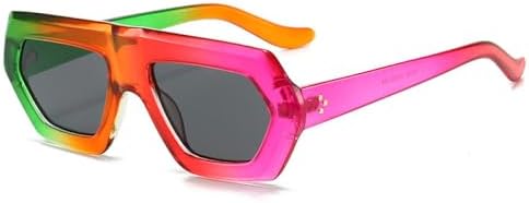 

Солнцезащитные очки неправильной квадратной формы 2026 года для женщин и мужчин, ретро-очки с градиентным переходом цвета, модные солнцезащитные очки UV400 MTZJH, Green Purple