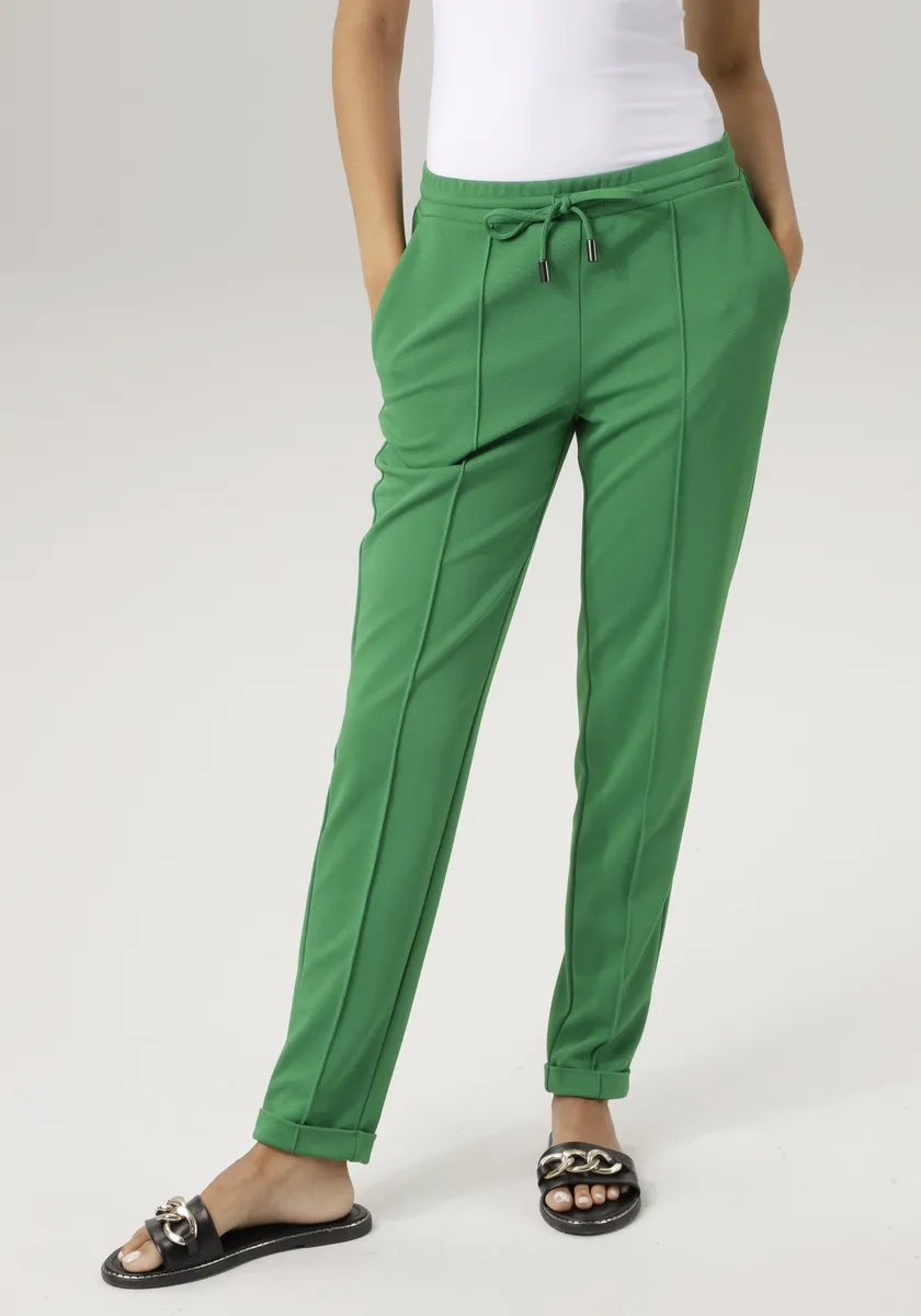 

Брюки Aniston CASUAL из структурированного джерси, изумрудный