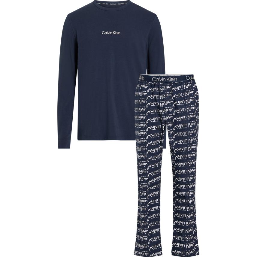 

Пижамный комплект CALVIN KLEIN L/S PANT SET, европейская версия, мужской, темно-синий
