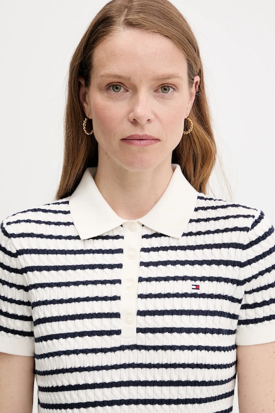 Хлопковый свитер Tommy Hilfiger, белый — фото 4