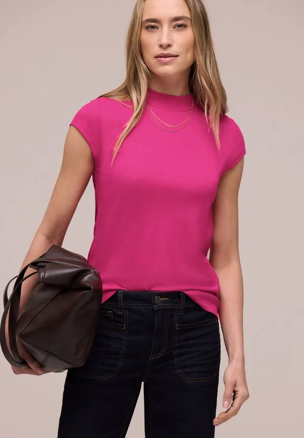 

Футболка с высоким воротником mit (базовая) Street One, Magenta Dream, Розовый, Футболка с высоким воротником mit (базовая) Street One, Magenta Dream