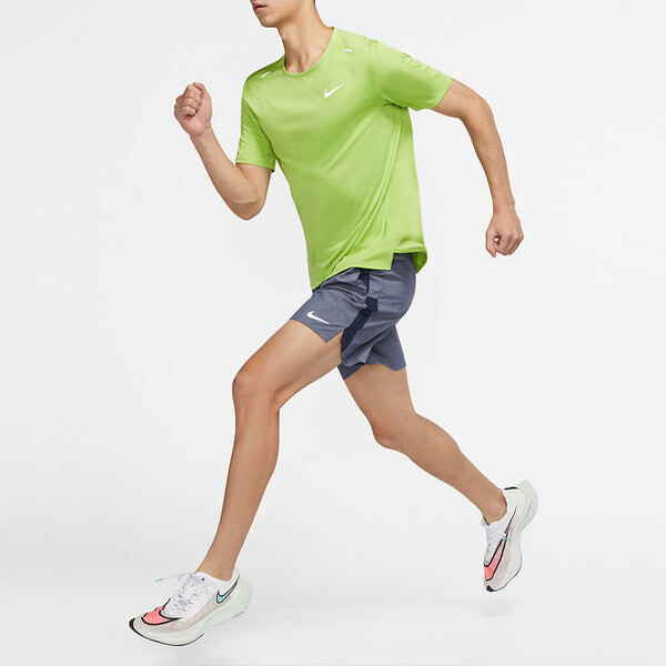 Футболка Nike Dri-FIT Solid Color Logo Printing Round Neck Short Sleeve Green, мультиколор — фото 2