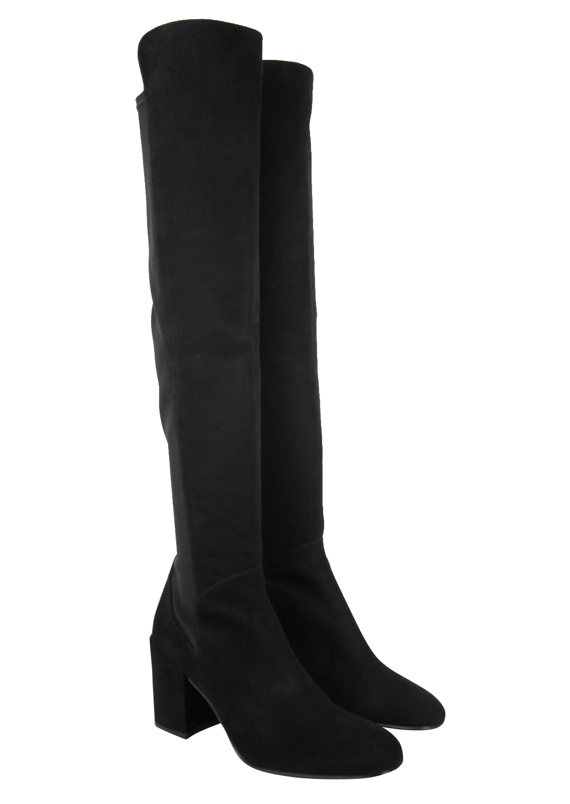 Stuart Weitzman Женские Полусапожки Из Растягивающегося Крепа Замши, черный — фото 4
