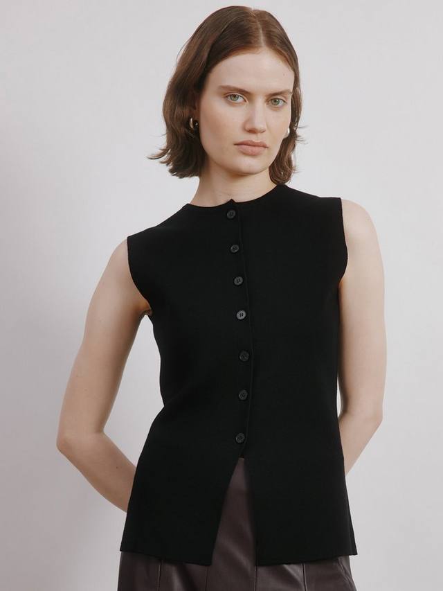 

Рибленый удлиненный жилет Albaray, Black