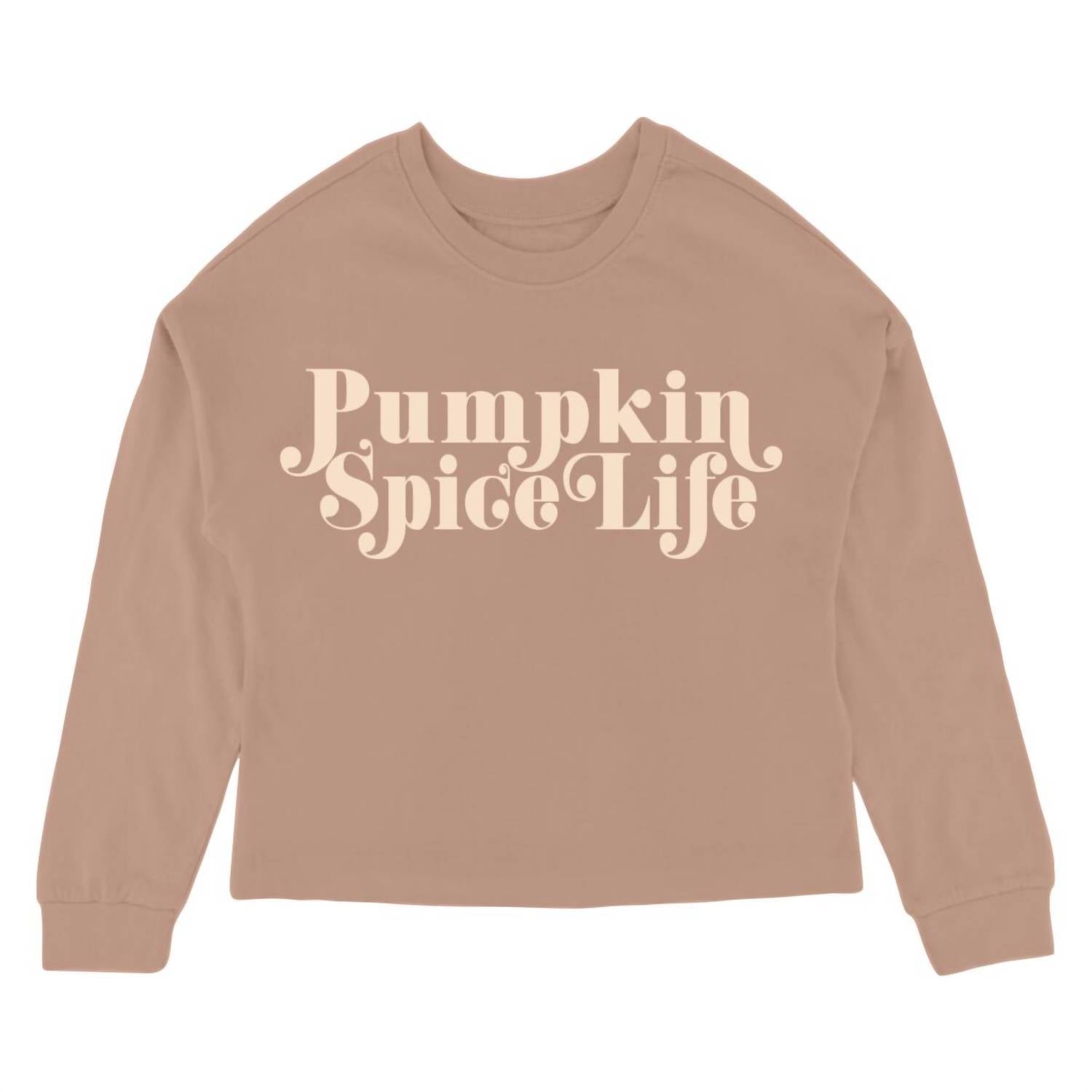

Футболка с длинным рукавом Pumpkin Spice Life для девочек в кирпичном цвете TINY WHALES, цвет brick