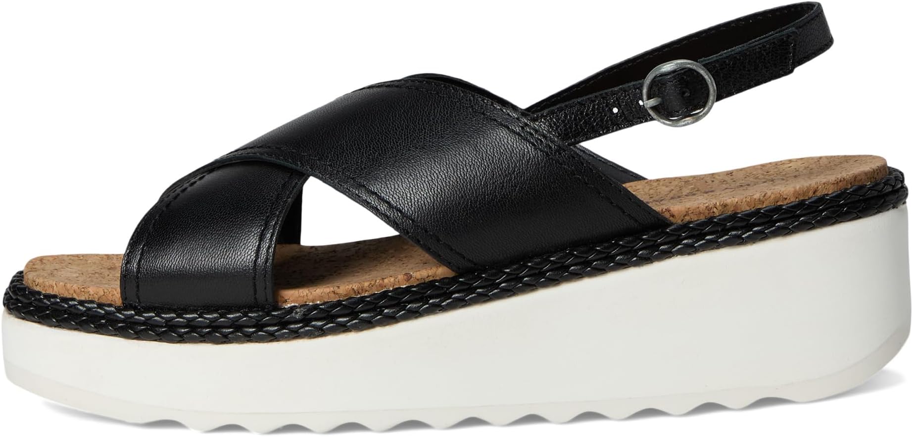 Сандалии Lucky Brand Pebina Cross Band Wedge Sandals, черный — фото 4