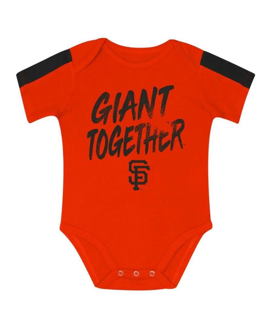 Детский боди и штанишки San Francisco Giants Double Down (комплект из 3 предметов) для мальчиков и девочек Outerstuff, черный — фото 4
