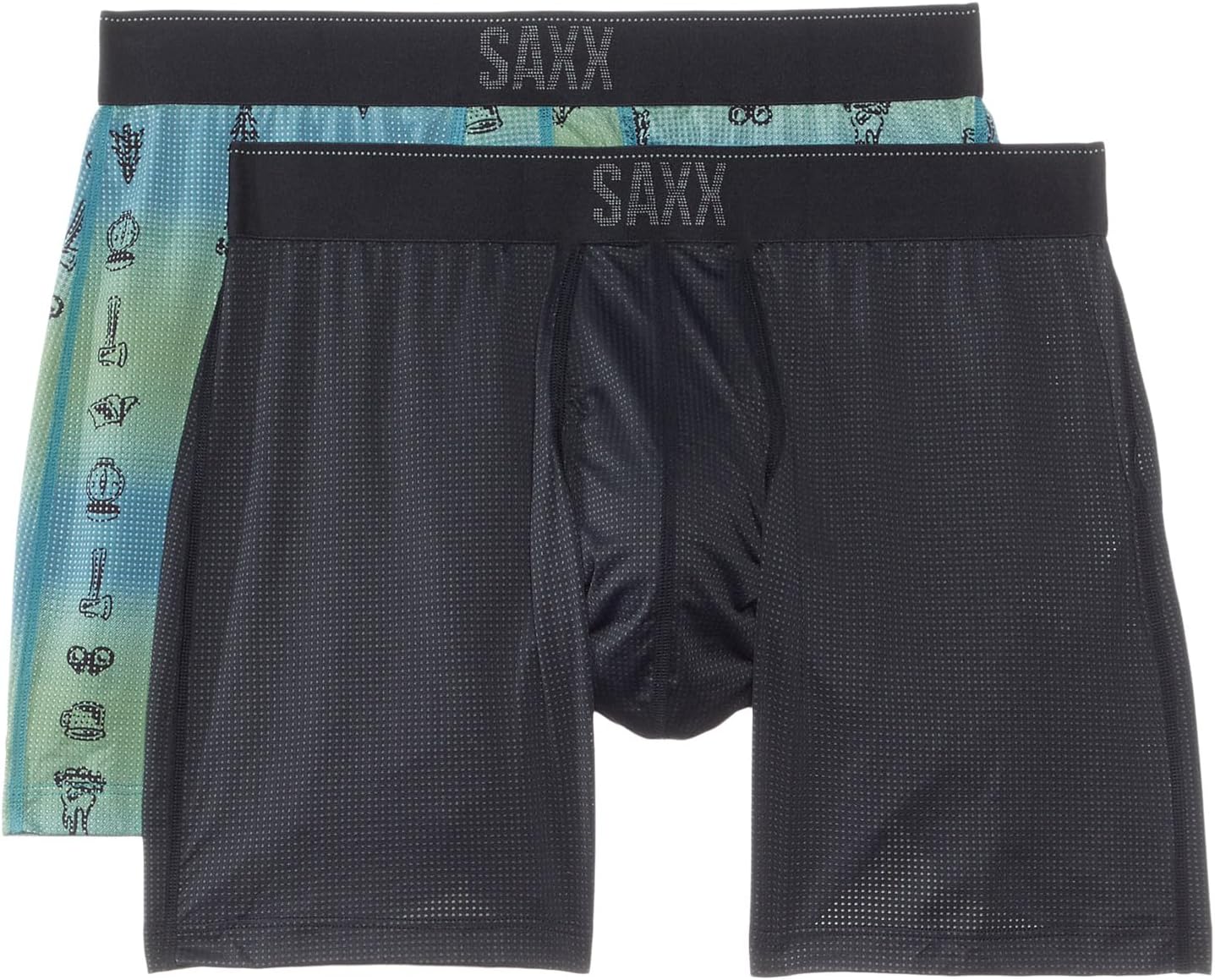 

Боксеры SAXX UNDERWEAR Quest Quick Dry Mesh Boxer Brief Fly 2-Pack, цвет Camp Ombre/Black