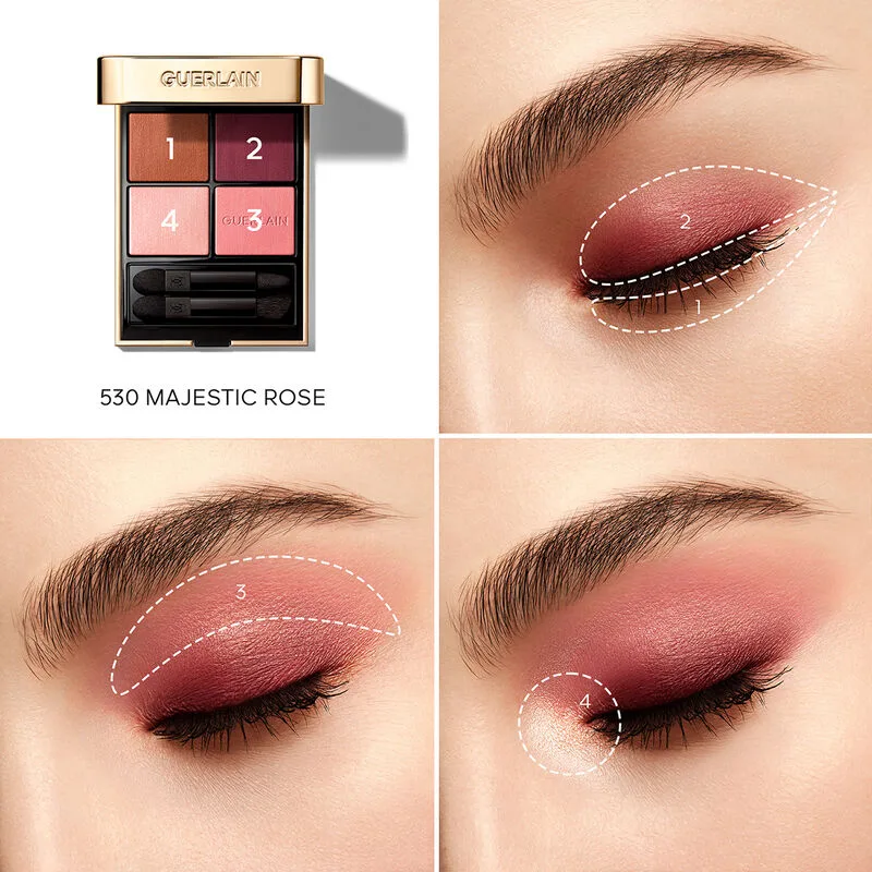 GUERLAIN Матовые и шиммерные тени для век Gilded в 4 оттенках, легко растушевываются и не осыпаются, #910 — фото 4