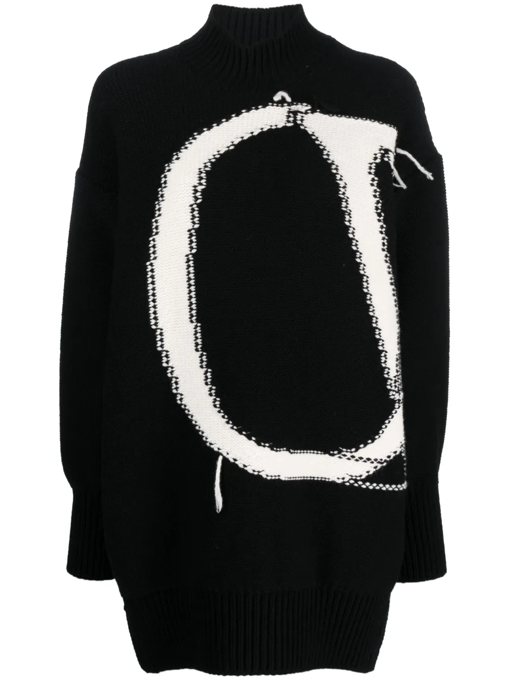 

Шерстяной джемпер Ow с высоким воротником OFF-WHITE, черный