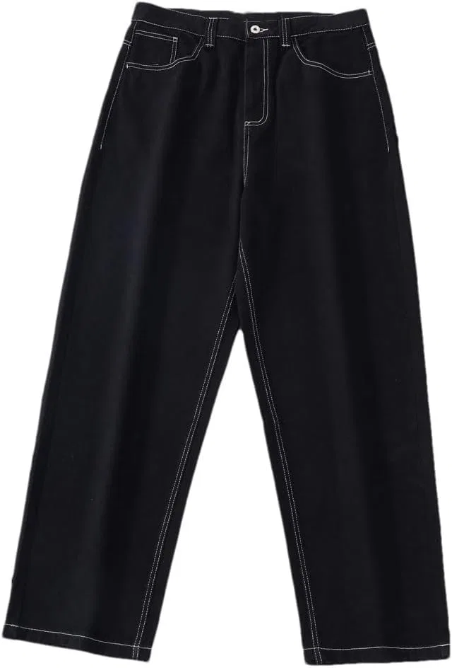 Джинсы свободные Men’S High Waist Baggy Jeans Streetwear, 800 Black