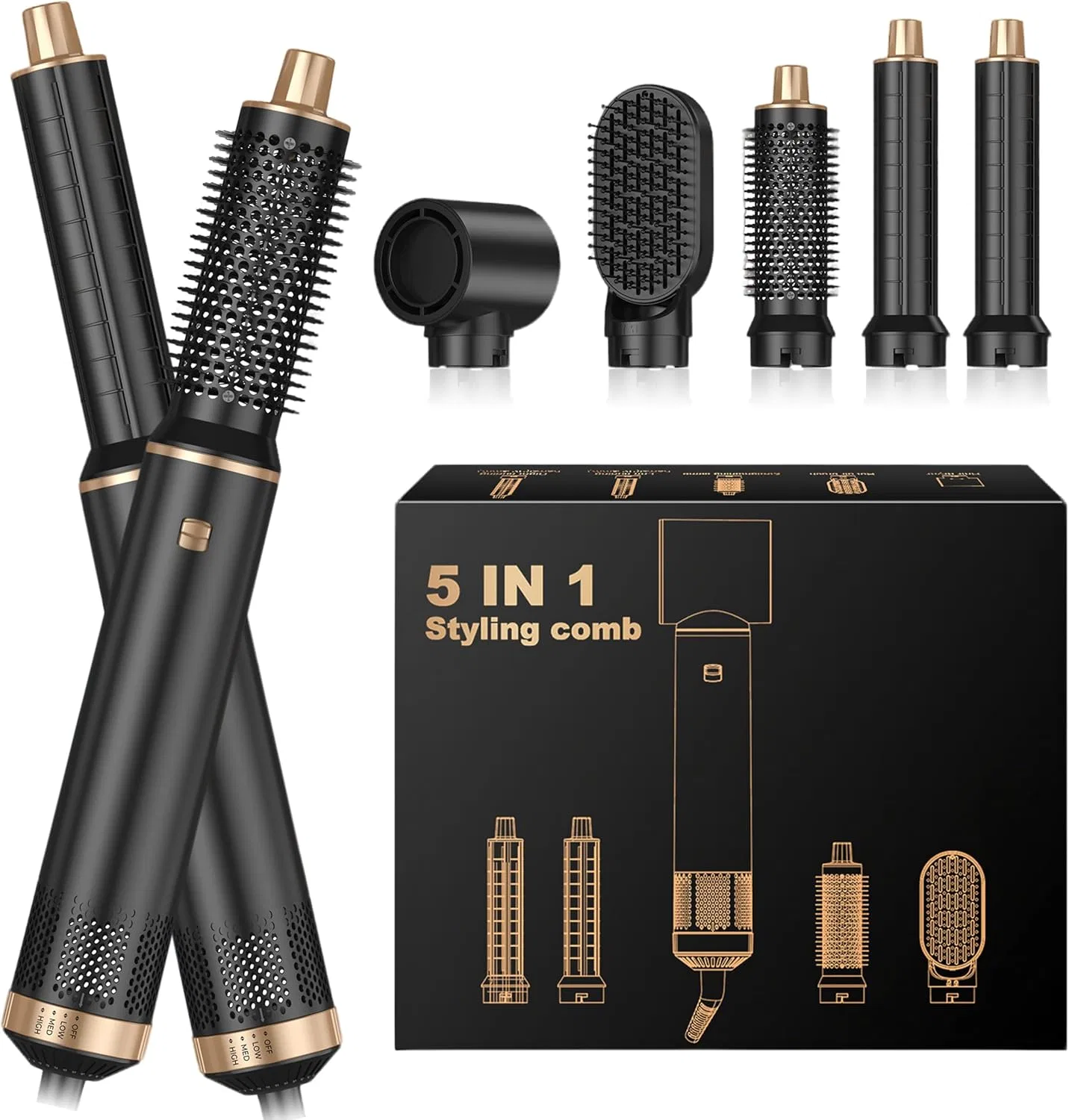 Набор для укладки волос Airstyler Pro 5-в-1, 1000 Вт Yeehawhoo, Colorful-1