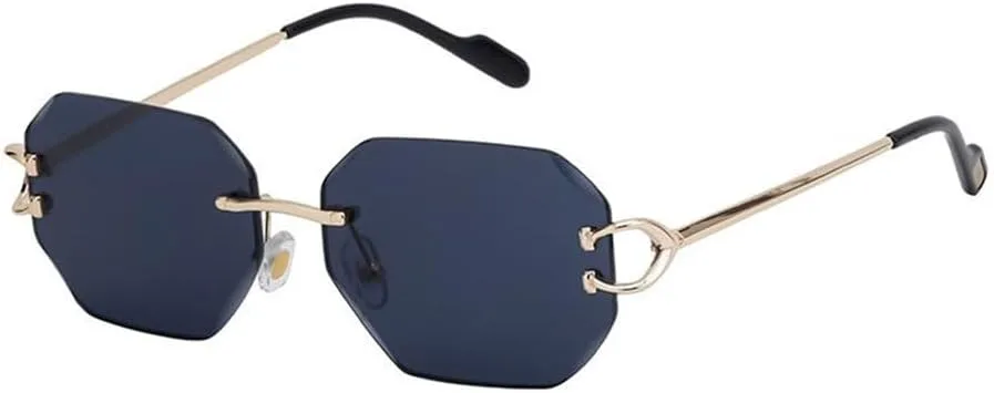 

Ретро-солнцезащитные очки без оправы для женщин и мужчин, роскошные маленькие солнцезащитные очки без оправы для женщин, модные металлические очки generic, C2goldgray