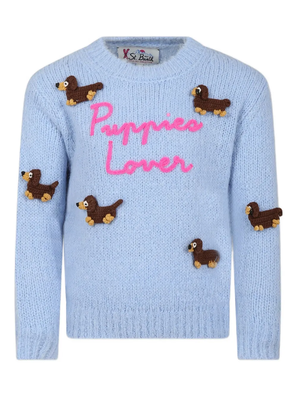 

Свитер с принтом собаки Princess Mc2 Saint Barth Kids, синий