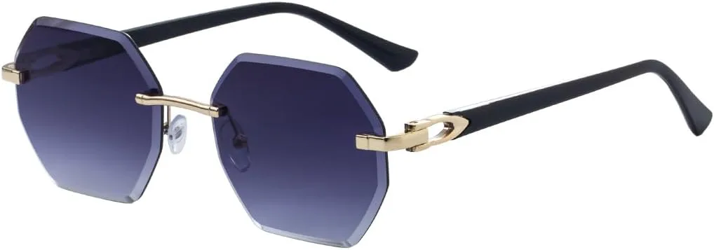 

Геометрические солнцезащитные очки без оправы – стиль ретро-люкс унисекс с бриллиантовыми акцентами, изысканный гламур для современного гардероба GDKPJDT, 2