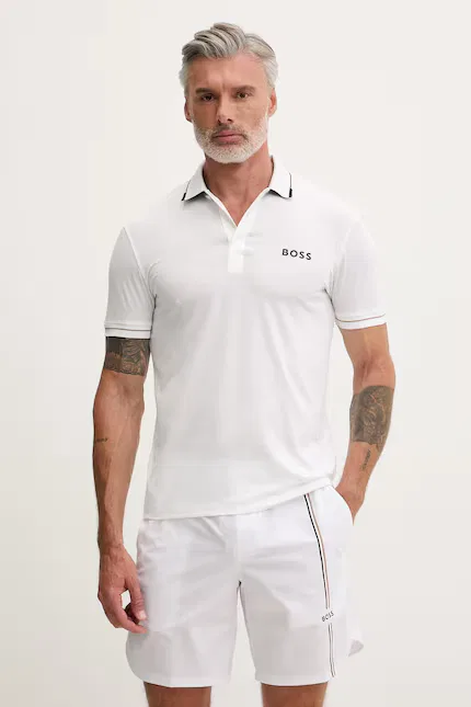 Поло slim fit Paul Pro BOSS Green, бежевый