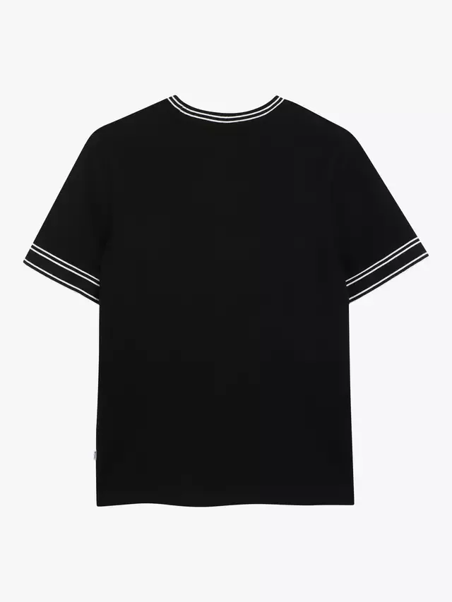 Детская футболка с коротким рукавом и логотипом, черная HUGO BOSS — фото 2