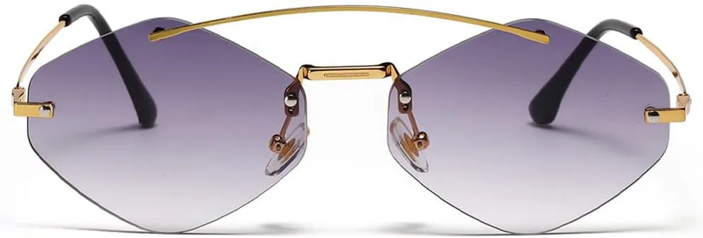 

Модные солнцезащитные очки LVTFCO без оправы для мужчин и женщин, стильные очки из сплава металла, подарки для вечеринок, защита от ультрафиолета UV400, Gold Yellow