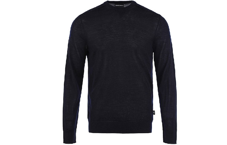 Long Sleeved Crewneck Jumper EMPORIO ARMANI, черный — фото 3