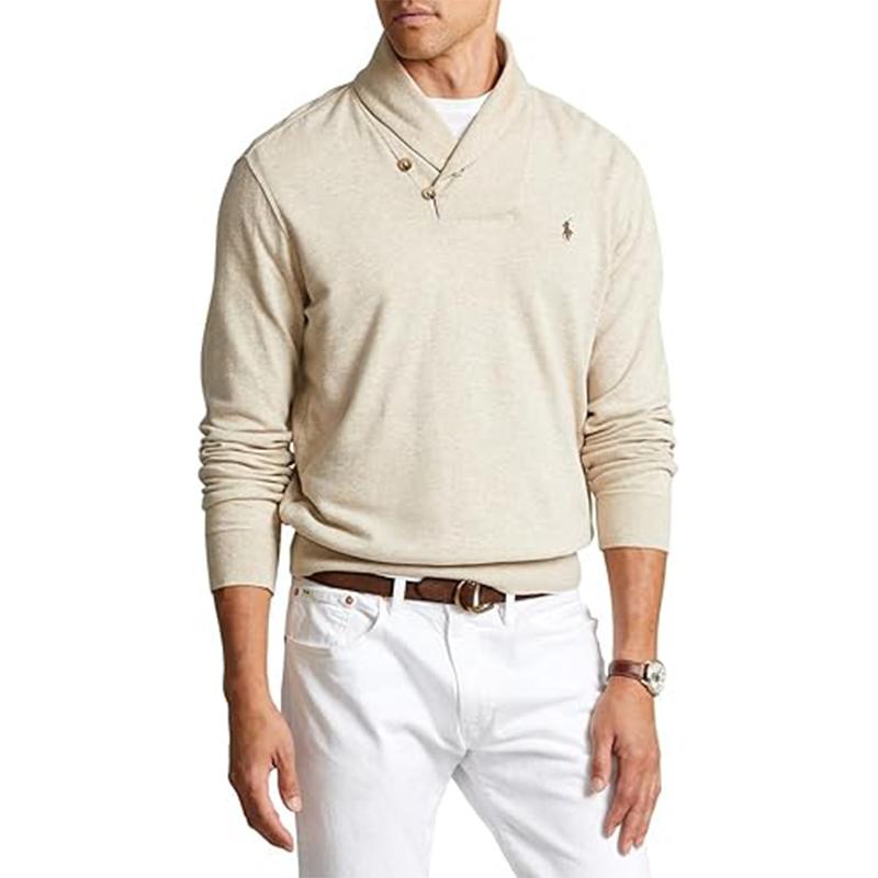 Футболка поло мужская бежевая Polo Ralph Lauren FW23 — фото 3