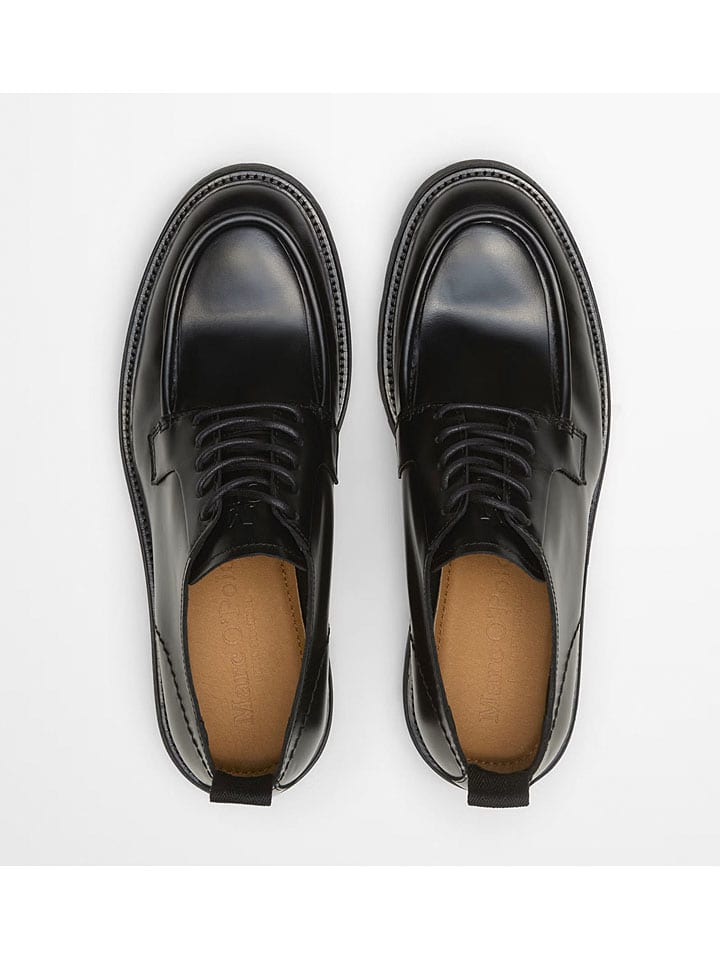 Marc O'Polo Shoes Черные кожаные ботинки на шнуровке "Фил" — фото 2