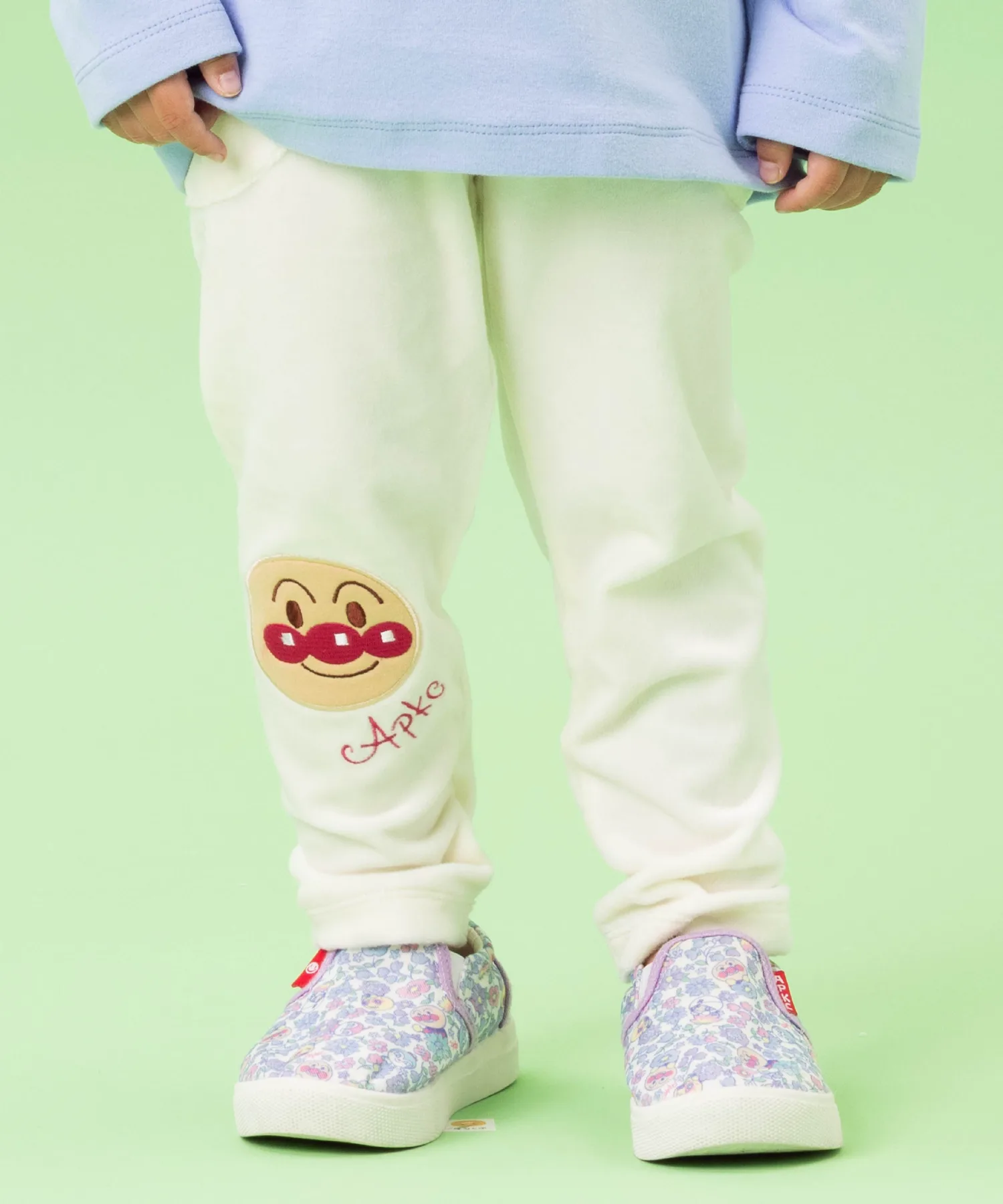 Детская коллекция ANPANMAN / (K) Леггинсы Fellore с аппликацией в виде лица Anpanman Kids Collection, Off-white
