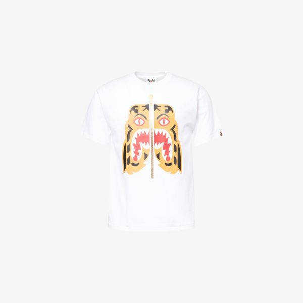 

Футболка из хлопкового джерси Colors tiger A Bathing Ape, белый