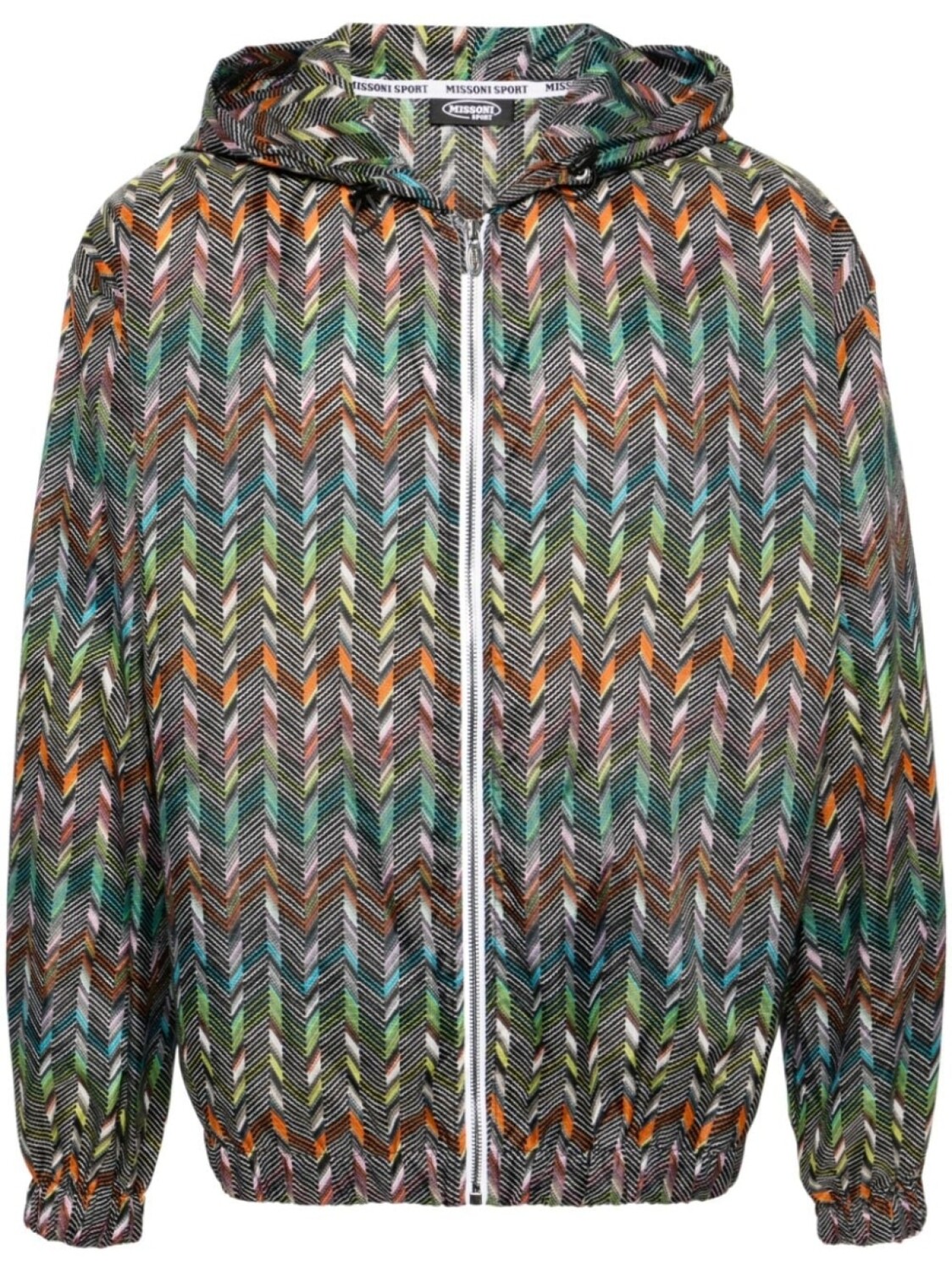 

Missoni куртка с капюшоном и узором шеврон, черный