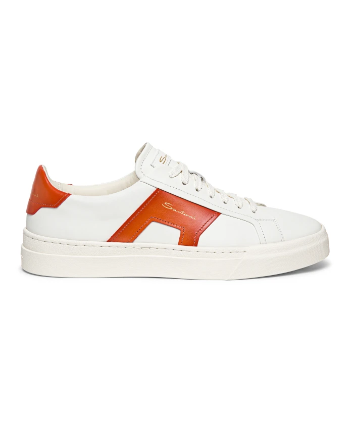 

Кожаные кроссовки с двойной пряжкой Santoni, мультиколор