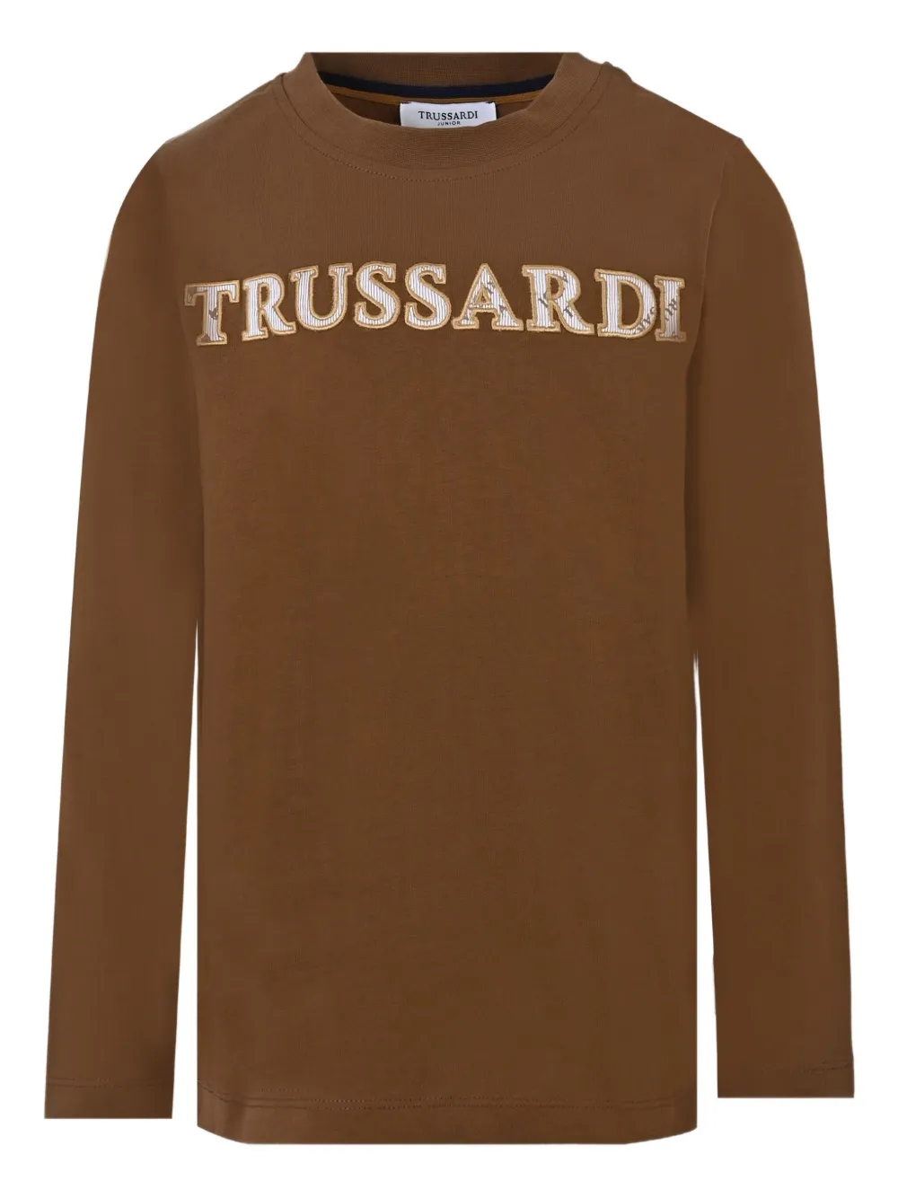

Толстовка с вышитым логотипом TRUSSARDI JUNIOR, коричневый