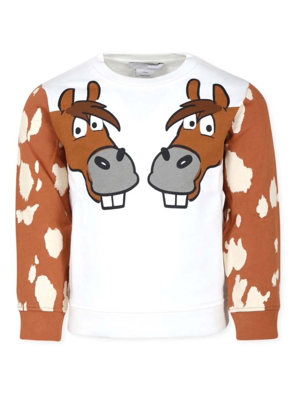 

Stella McCartney Kids хлопковый свитер с рисунком лошади, белый