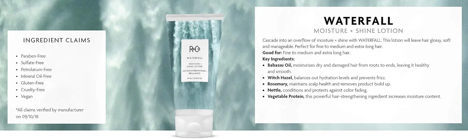 Лосьон для волос Waterfall Moisture and Shine R+Co, 5 fl oz — фото 4