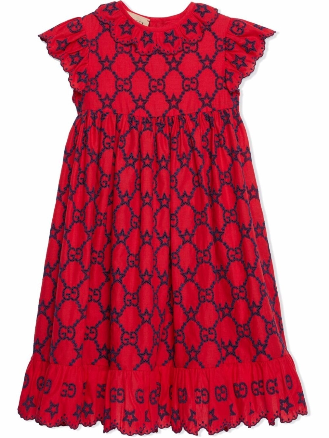 

Gucci Kids платье с вышивкой GG, красный