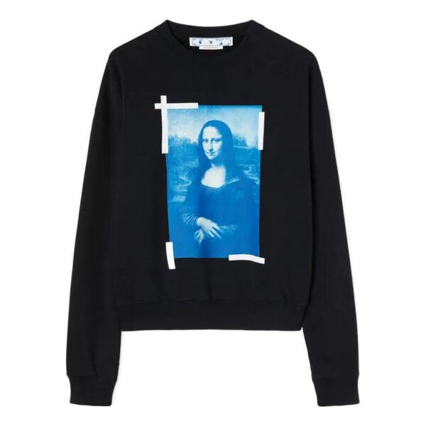

Толстовка men's mona lisa printing cotton round neck pullover black Off-White, мультиколор