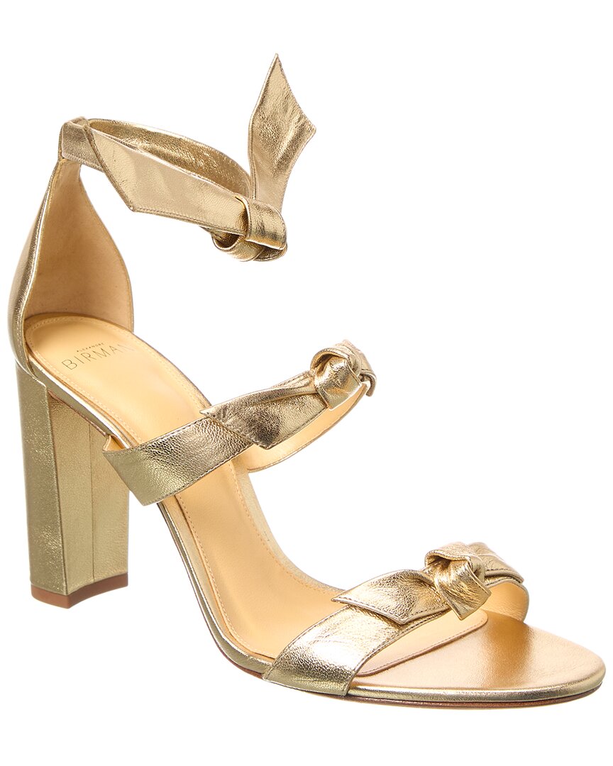 Александр Бирман Lolita Block 90 Кожаные сандалии Alexandre Birman, золотой