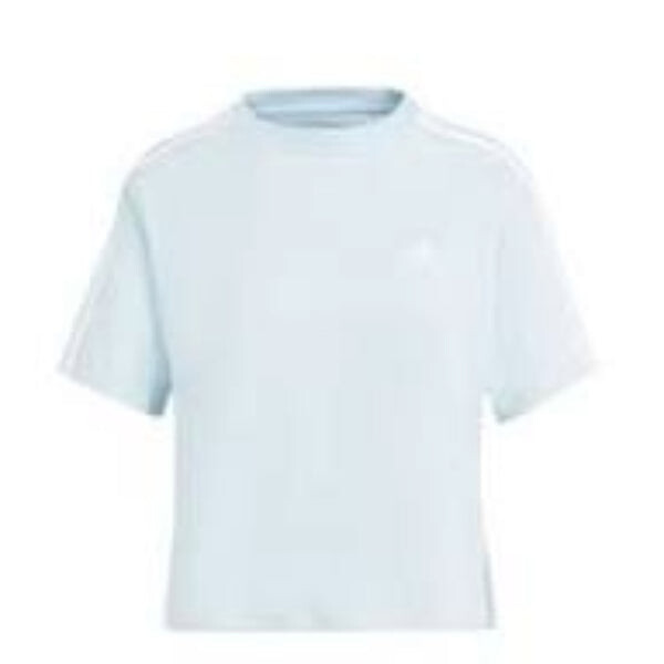 

Топ Essentials 3 полоски одинарный джерси укороченный топ азиатские размеры Adidas, синий