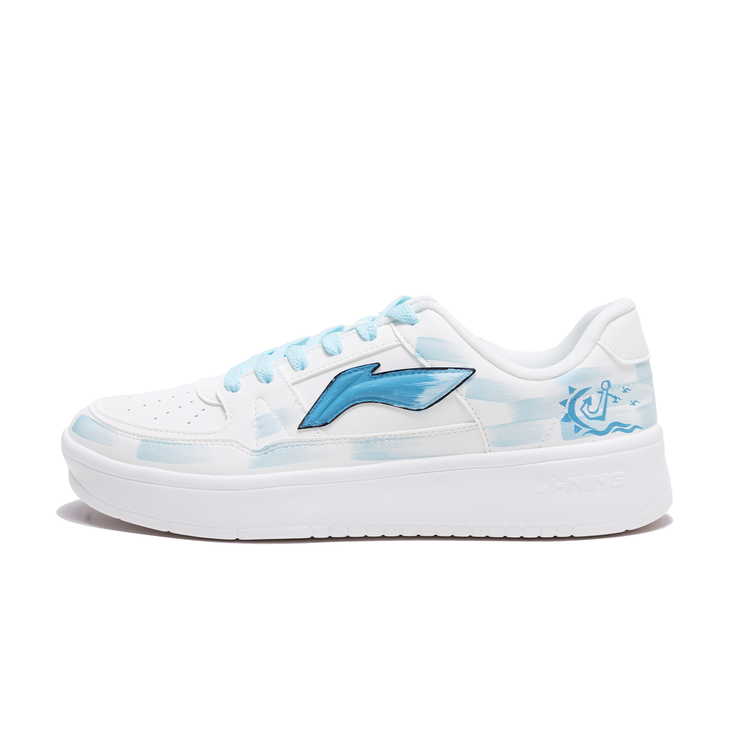 

Легкие и дышащие низкие кроссовки для скейтбординга January 1.0 мужские LINING, синий белый