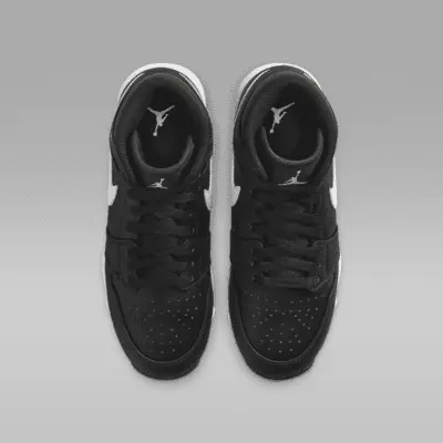 Бутсы Jordan 1 Mid, цвет Black/White/White — фото 4