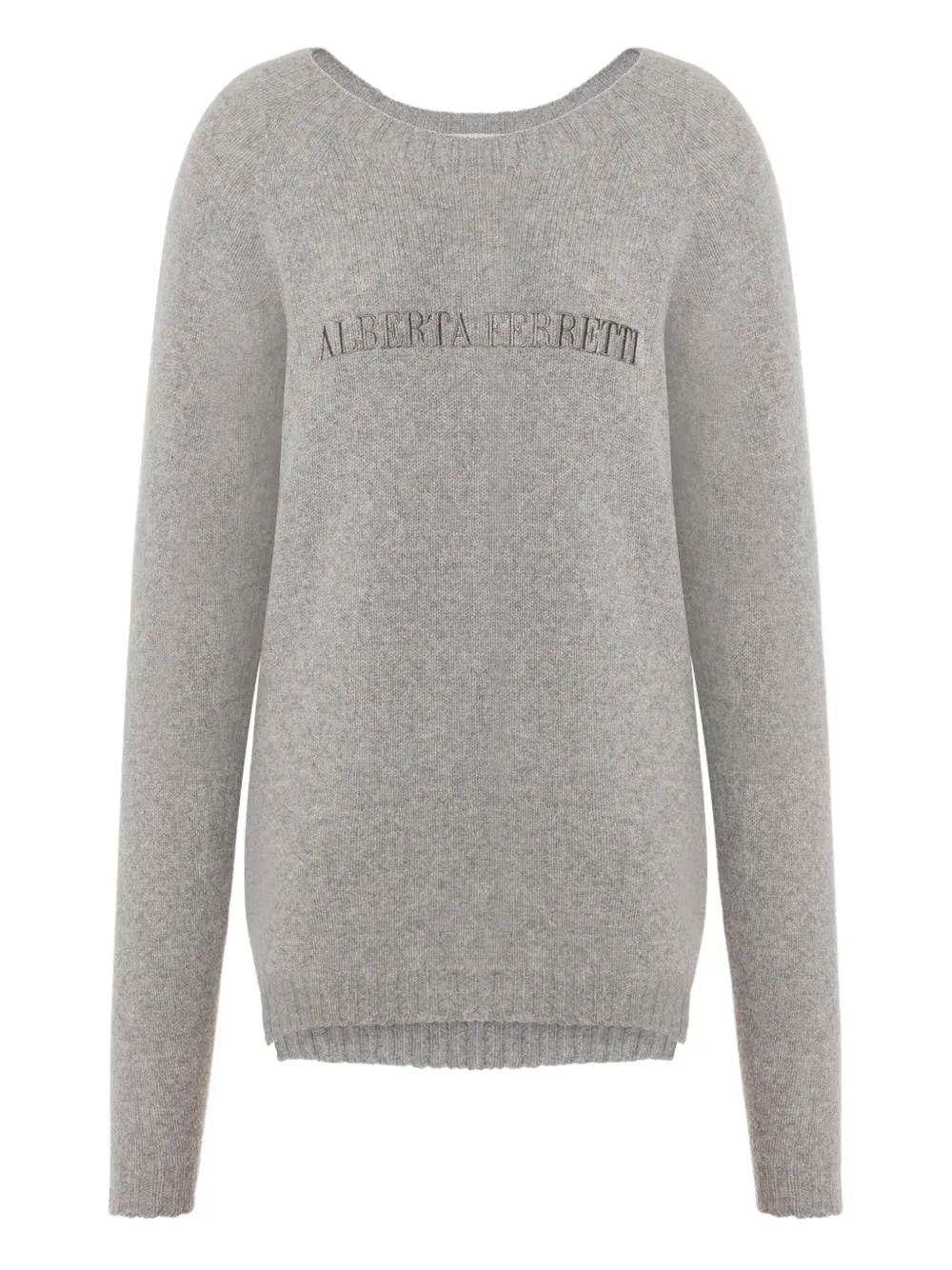 

Свитер с вышитым логотипом Alberta Ferretti, серый
