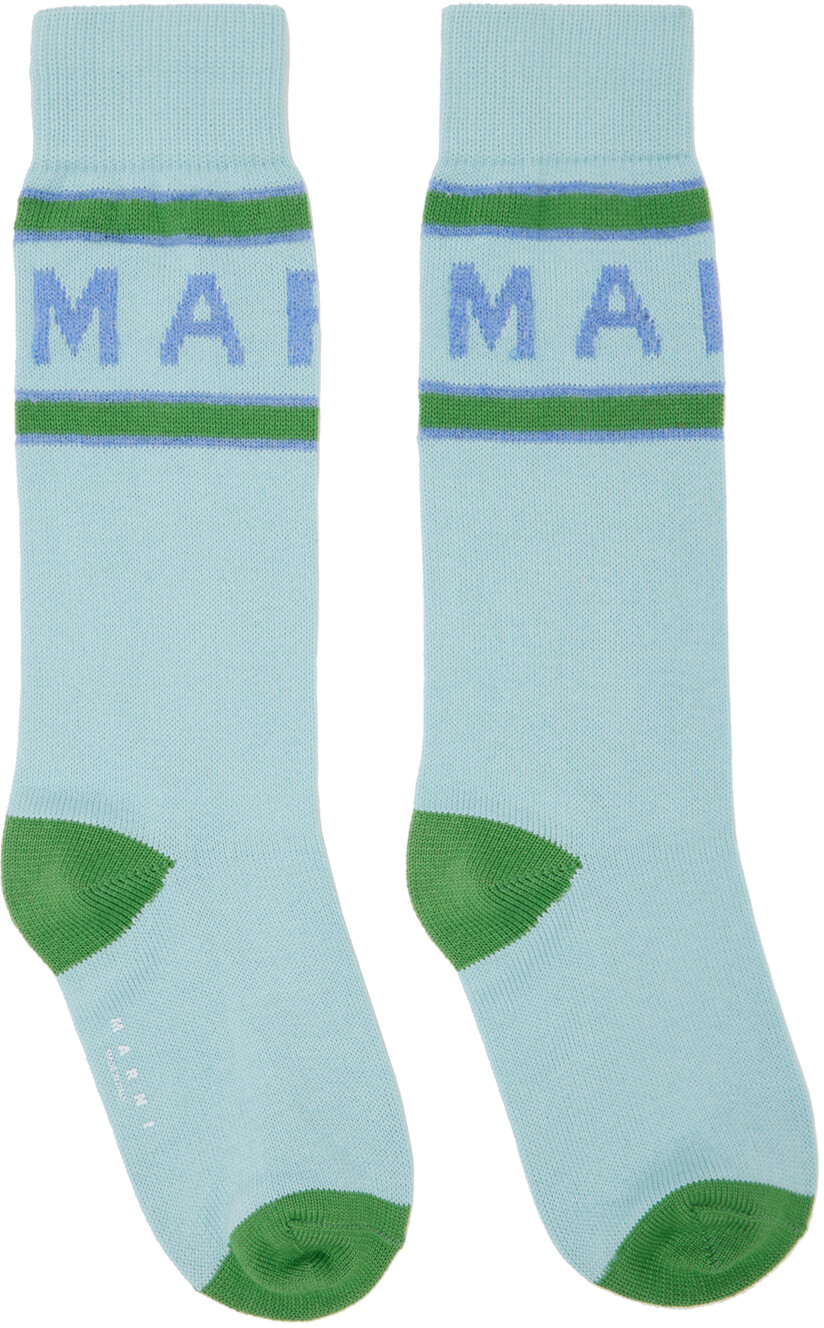 

Носки из синего мохера с логотипом Marni