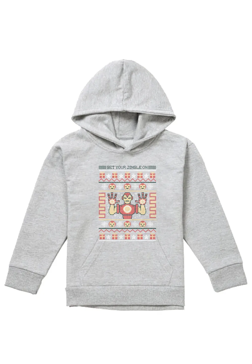 Детский худи Marvel Iron Man Christmas Sweater, серый — фото 4