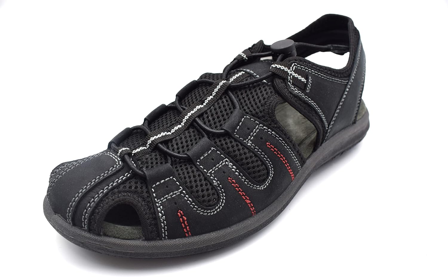 

Мужские повседневные кожаные сандалии NEKTA /ke'nekt/ - спортивные сандалии - походные сандалии, черный