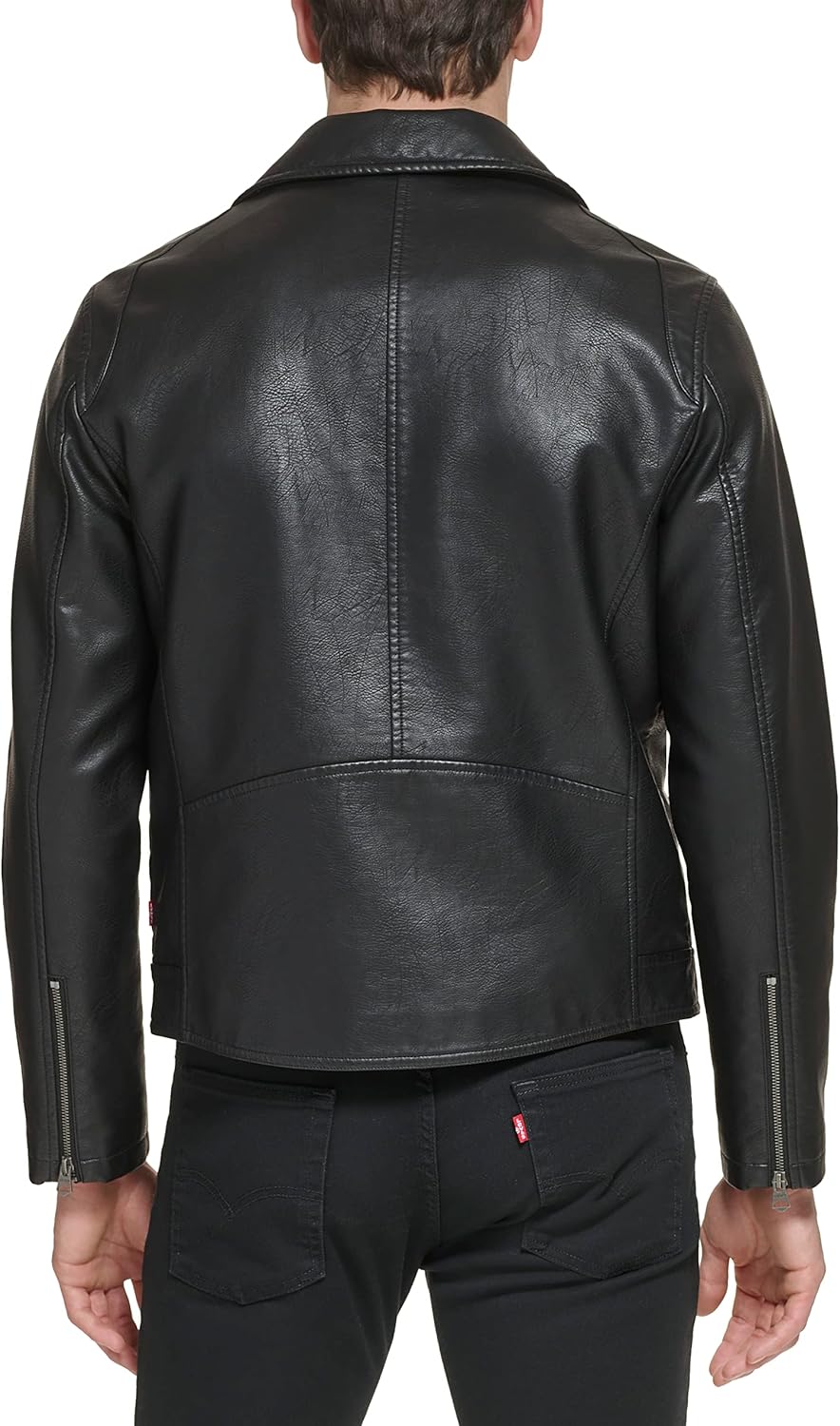 Мужская мотоциклетная куртка Levi's из искусственной кожи, Black Multi Zip — фото 3