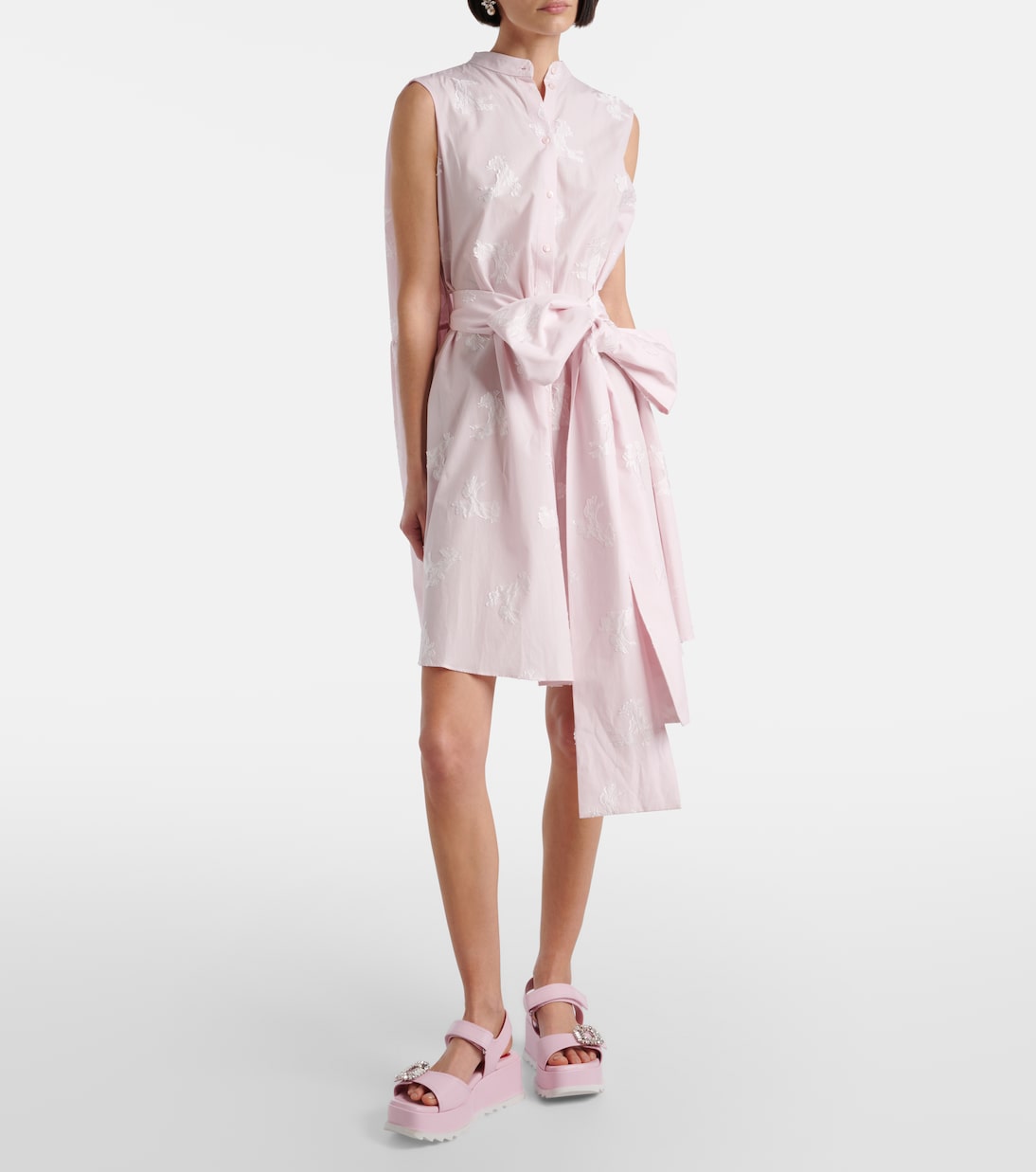 Босоножки на платформе из кожи с декором Roger Vivier, Teen Pink — фото 3