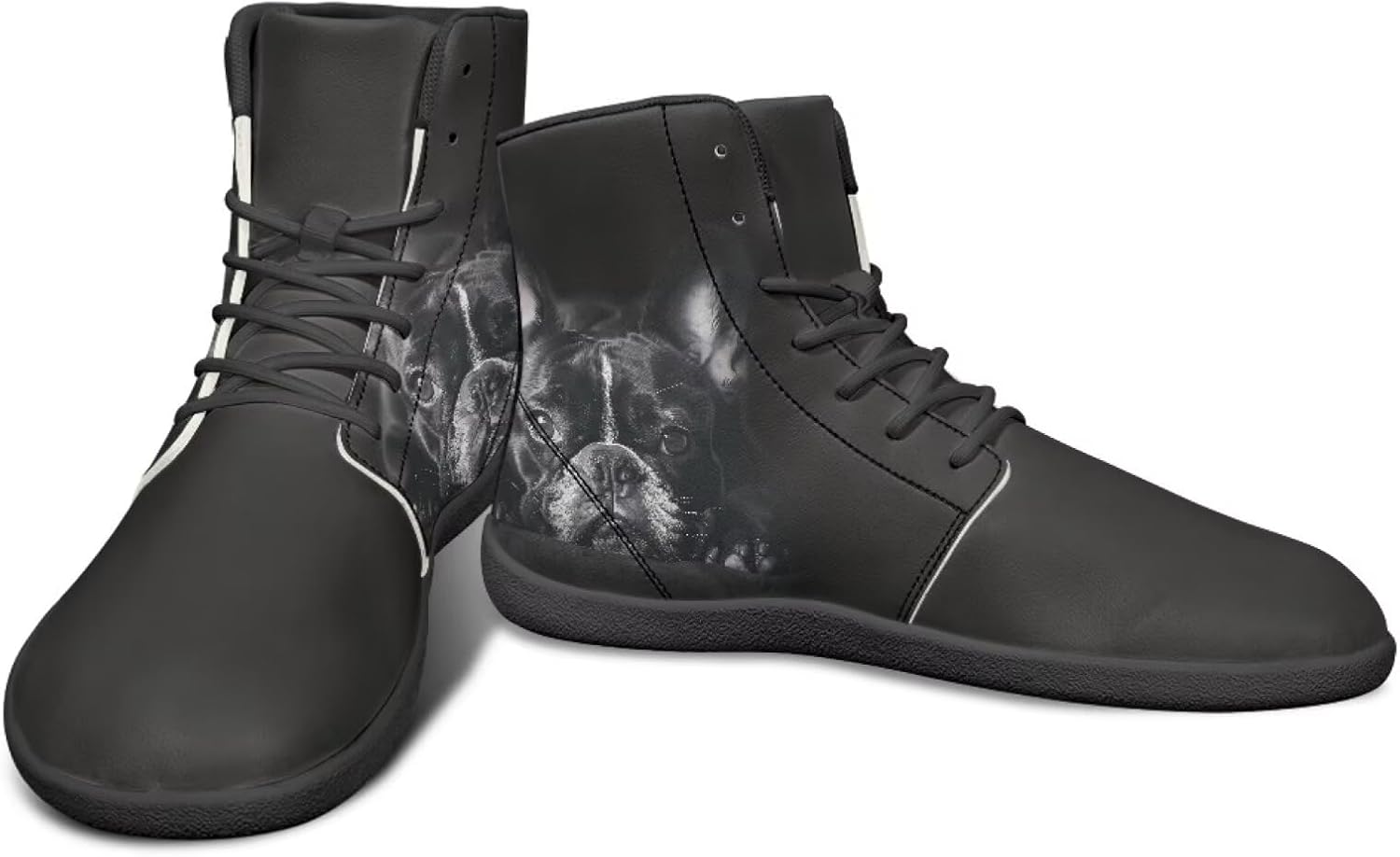 

Высокие кроссовки с животным дизайном, обувь с нулевым перепадом, широкие туфли для мужчин - кроссовки с резиновой подошвой Watdotory, черный